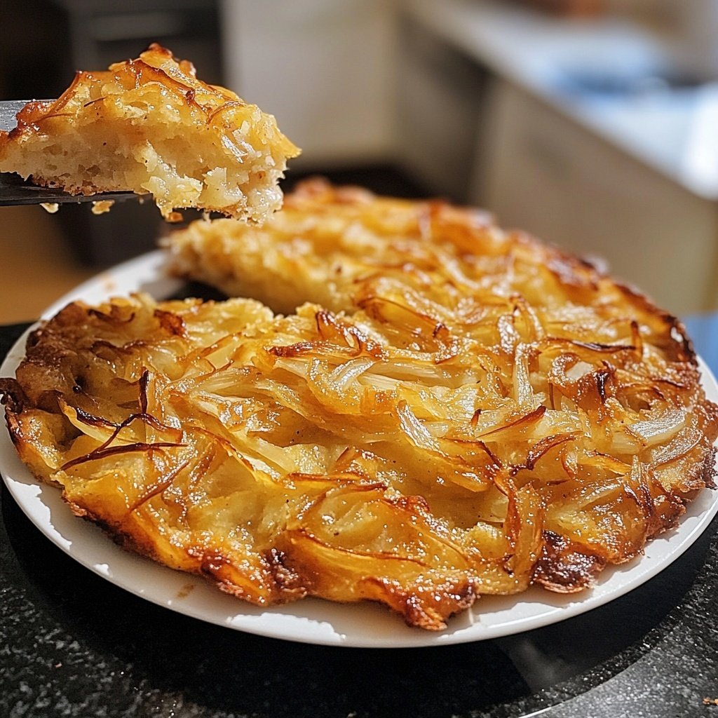 Kartelstampf mit karamellisierten Zwiebeln