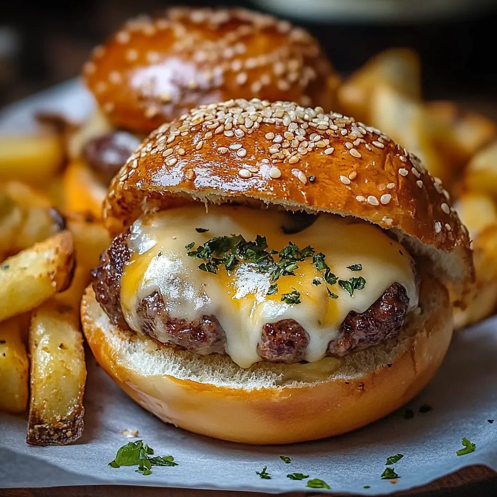 Bombes au Cheeseburger à l’Ail et au Parmesan
