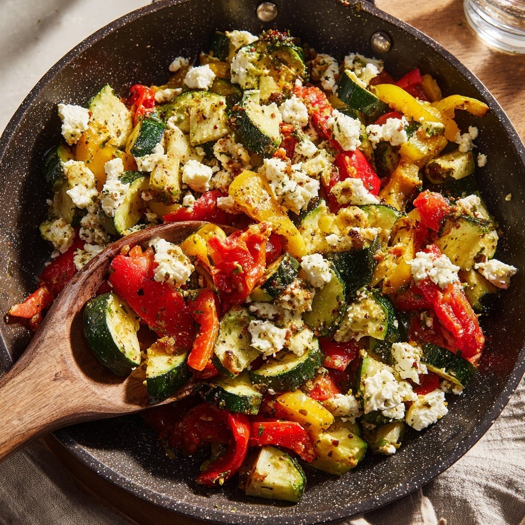 Gesund & Leicht Mediterrane Gemüsepfanne mit Feta