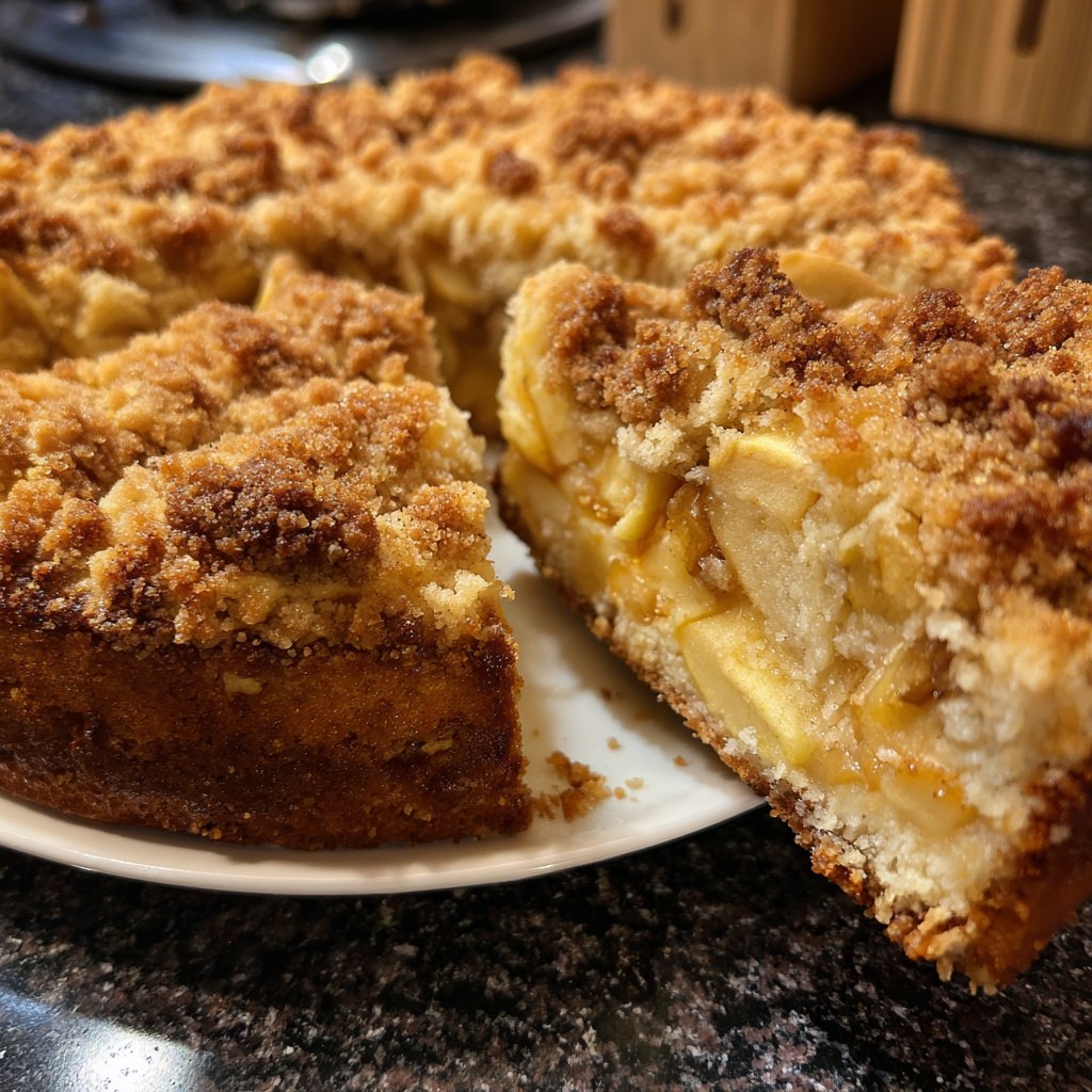 Blechkuchen mit Apfel und Streuseln