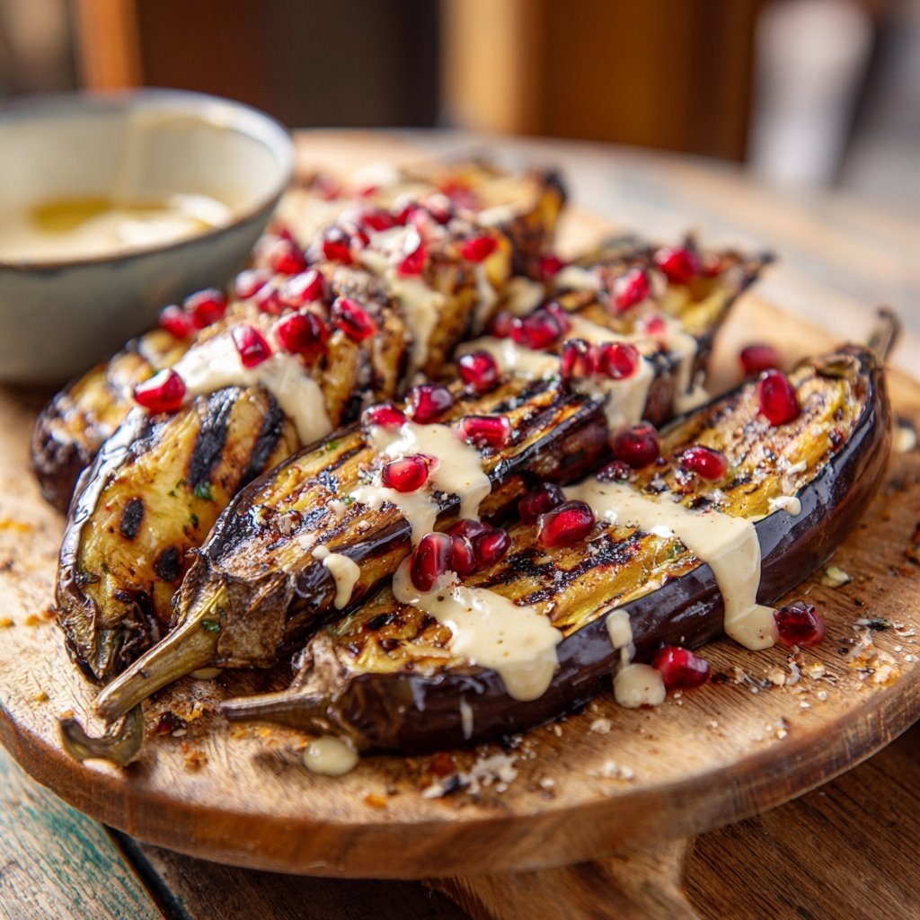 Gegrillte Auberginen Mit Tahini
