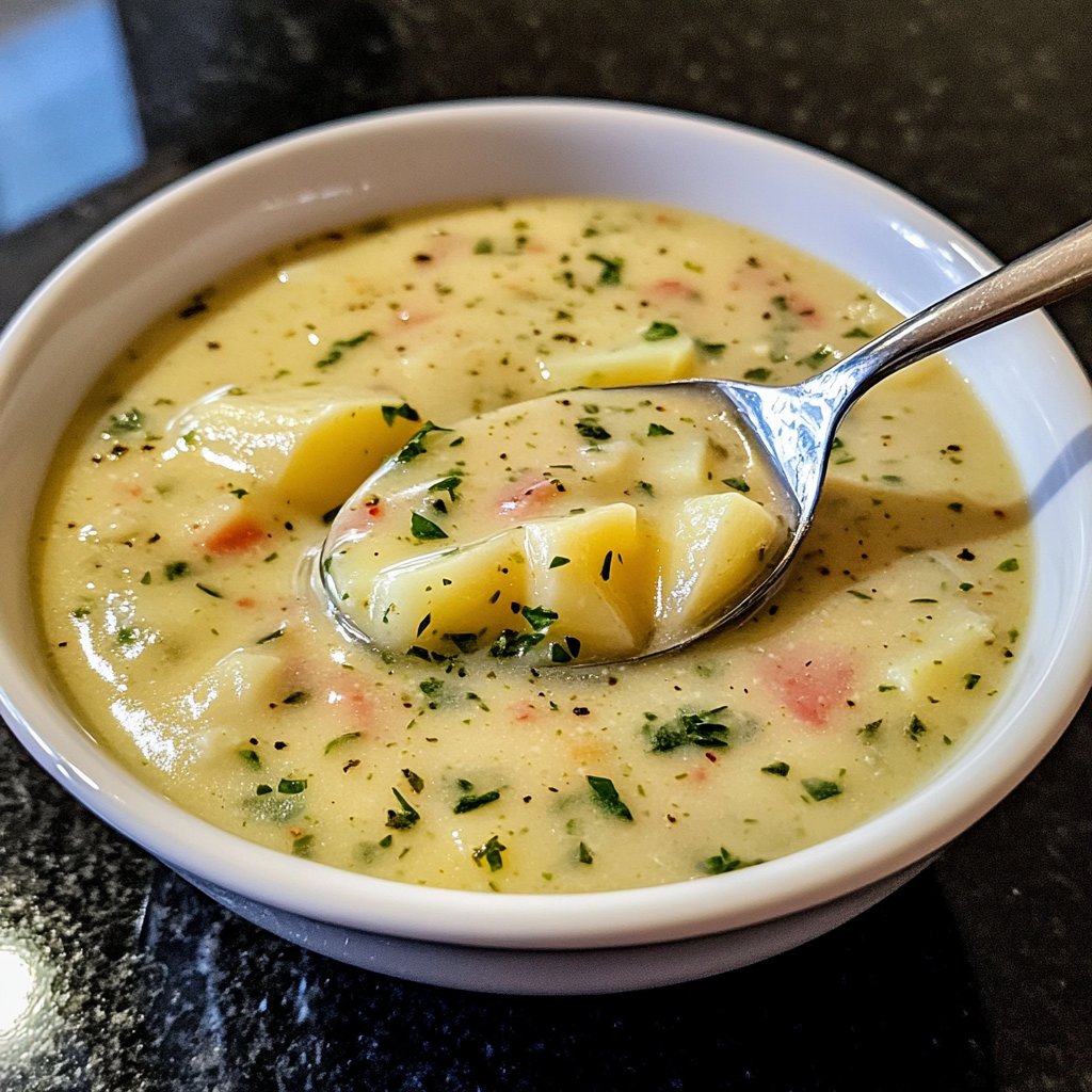 Blumenkohlsuppe mit Kartoffeln und Kräutern